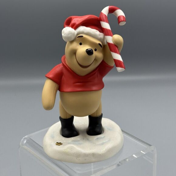 Vtg Disney Pooh & Friends Pooh Figurine Santa Wishing You the Sweetest Holiday.. - Picture 2 of 16